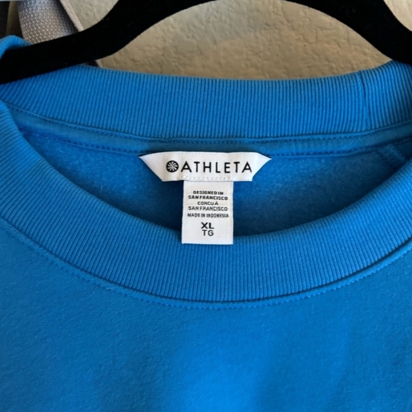 Athleta Blue Sweatshirt Sweatpants Set XL/L - Picture 5 of 6